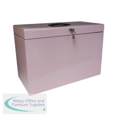 Cathedral File Box with 5 Suspension Files Foolscap Pastel Pink FPHOPP