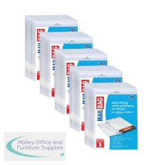 County Stationery Mail Bag Polythene Envelopes x5 White Small 160x230mm (Pack of 10) C260