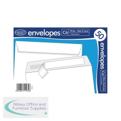 County Stationery C6 Peel and Seal Envelope x50 White 114x1162mm (Pack of 20) C516