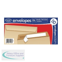 County Stationery DL Manilla Peel and Seal Envelopes x50 (Pack of 20) C520
