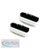 Plastic Nail Brush White (2 Pack) CL.190/2
