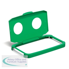 Durable 60L Hinged Bin Lid Green Two Holes For Cans/Bottles Durabin 1800501020
