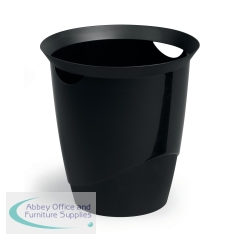 Durable Waste Basket Eco 80 Per Cent Recycled Plastic Bin 16 Litre Black 1701710060