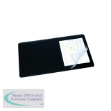 Durable Desk Mat with Overlay W530 x D400mm Black/Clear 7202/01