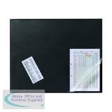 Durable Desk Mat with Clear Overlay 650 x 520mm Black 7203/01