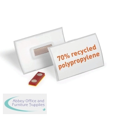 Durable CLICK FOLD Recycled Magnet Name Tag Badge Holder 54x90mm (Pack of 10) 826019