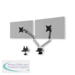 Durable Select Plus Monitor Mount Arm for 2 Screens Up to 32 Inch with Desk Clamp Attachment 509723