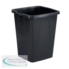 Durable Eco 90L Waste Recycling Bin Black Strong Square Durabin 1800505221