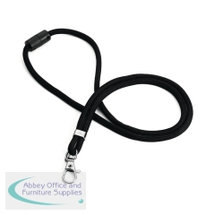 Durable Recycled Fabric Lanyard Black (Pack of 10) 824101