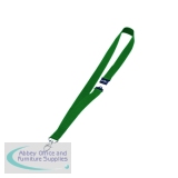 Durable Textile Badge Lanyard 20mm With Safety Release Green (10 Pack) 8137/05
