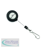 Durable Badge Reel with Spring Snap Fastener Charcoal (Pack of 10) 8221/58