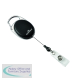 Durable Oval Badge Reel with Integrated Metal Clip Black (Pack of 10) 8324/01