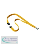 Durable Textile Lanyard with Snap Hook Ochre (Pack of 10) 8127135