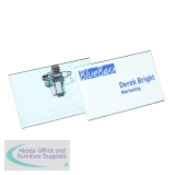 Durable Name Badge with Combi Clip 54x90mm Clear (Pack of 50) 8145/19