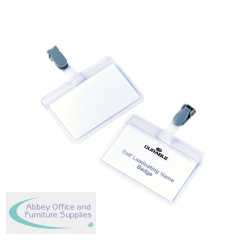 Durable Self Laminating Name Badge with Clip 54x90mm Clear (Pack of 25) 8149/19