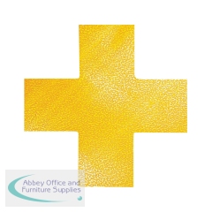 Durable Heavy Duty Adhesive Floor Marking Cross Shape Yellow (Pack of 10) 170104