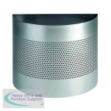 Durable Waste Basket Semi-circular 20 Litre 165mm Perforated Ring Grey 331723