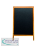 Securit Duplo Double-sided Pavement Chalkboard with Lacquered Teak Frame 570x68x895mm SBDW-TE-85