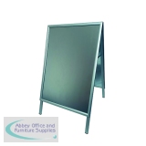 Deflecto A1 Pavement Display Board with Snap Frame Aluminium Silver PPA110S