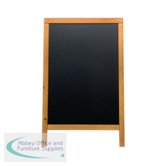 Deflecto Double Sided Pavement A Frame Chalkboard 850x545x440mm Teak PACB-85-TE