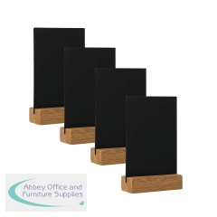 Deflecto Double Sided A4 Countertop Chalkboard Information Display Dark Oak (Pack of 4) TCB-A4-OAKX4