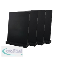 Deflecto Double Sided A4 Countertop Chalkboard Information Display Black (Pack of 4) TCB-A4-BLKX4