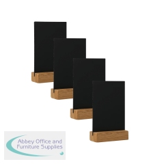 Deflecto Double Sided A5 Countertop Chalkboard Information Display Dark Oak (Pack of 4) TCB-A5-OAKX4