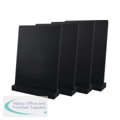 Deflecto Double Sided A5 Countertop Chalkboard Information Display Black (Pack of 4) TCB-A5-BLKX4