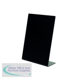 Deflecto Slanted Display Sign Acrylic A4 Portrait Black SSPA414-2