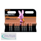 Duracell Plus AAA Battery Alkaline 100% Extra Life (Pack of 10) 5015843