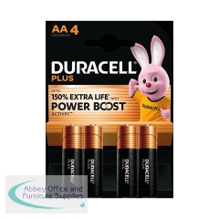 Duracell Plus AA Battery Alkaline 150% Extra Life Power Boost (Pack of 4) 5009370+
