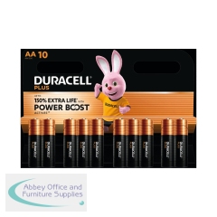 Duracell Plus AA Battery Alkaline 150% Extra Life Power Boost (Pack of 10) 5015842+