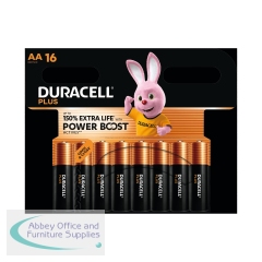 Duracell Plus AA Battery Alkaline 150% Extra Life Power Boost (Pack of 16) 5009375+
