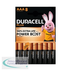 Duracell Plus AAA Battery Alkaline 100% Extra Life Power Boost (Pack of 8) 5009380+
