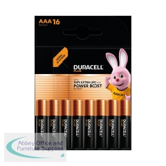 Duracell Plus AAA Battery Alkaline 100% Extra Life Power Boost (Pack of 16) 5010829+