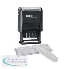 Colop Printer S260 DIY Text Date Stamp Black with Red/Blue Pad 171141