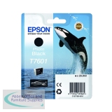 Epson T7601 Ink Cartridge Ultra Chrome HD Killer Whale Photo Black C13T76014010