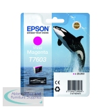 Epson T7603 Ink Cartridge Ultra Chrome HD Killer Whale Vivid Magenta C13T76034010