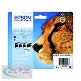 Epson T0715 Ink DURABrite Ultra Cheetah Multipack CMYK C13T07154012