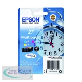 Epson 27 Ink Cartridge DURABrite Ultra Alarm Clock Multipack CMY C13T27054012