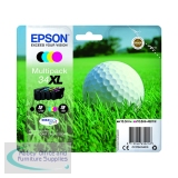 Epson 34XL Ink Cartridge DURABrite Ultra High Yield Multipack Golf Ball CMYK C13T34764010