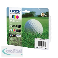 Epson 34XL Golf Ball DURABrite Ultra Ink Cartridge CMYK Multipack C13T34794010