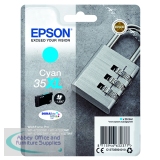 Epson 35XL Ink Cartridge DURABrite Ultra High Yield Padlock Cyan C13T35924010
