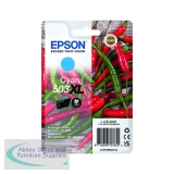Epson 503XL Ink Cartridge High Yield Chilli Cyan C13T09R24010