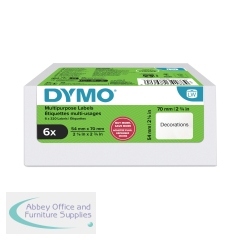 Dymo Large Multipurpose Labels 54x70mm 320 Labels (Pack of 6) 2234188