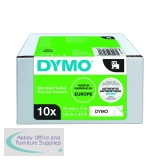 ES93097 - Dymo D1 LabelMaker Tape 12mmx7mm Black on White (Pack of 10) 2093097