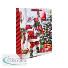 Eurowrap Joyful Santa Gift Bags Extra Large Assorted (Pack of 12) X-36035-1WC
