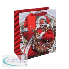 Eurowrap Joyful Santa Gift Bags Medium Assorted (Pack of 12) X-36035-3C