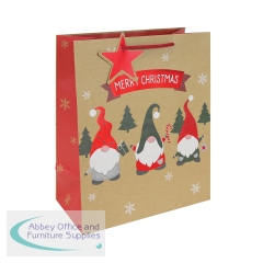 Eurowrap Gonk Kraft Festive Gift Bags Large (Pack of 12) X-36048-2C