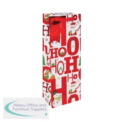 Eurowrap Hohoho Festive Bottle Bag (Pack of 12) X-36145-4C
